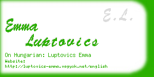 emma luptovics business card